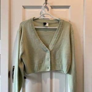 Light Green Cropped Cardigan